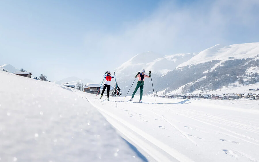 sci di fondo livigno sciatori